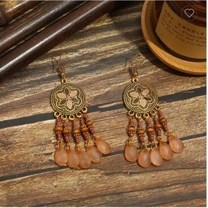 Boho Metal Beaded Southwest Earrings